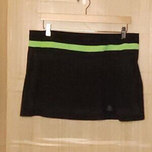 Adidas Climalite Black Skirt Neon Green Detail Built-in Shorts Large